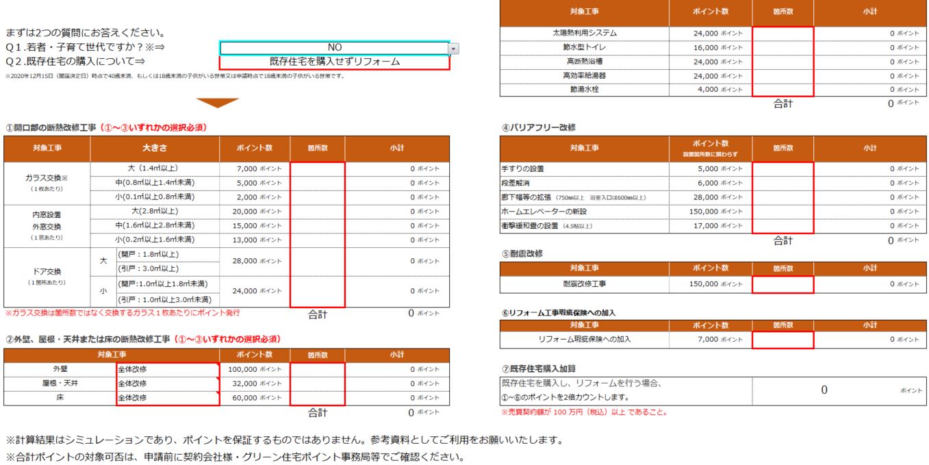 panasonicポイントシミュレーション