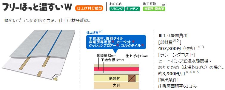 エコキュートで床暖房 ヒートポンプ式温水床暖房 住まい夢ネット