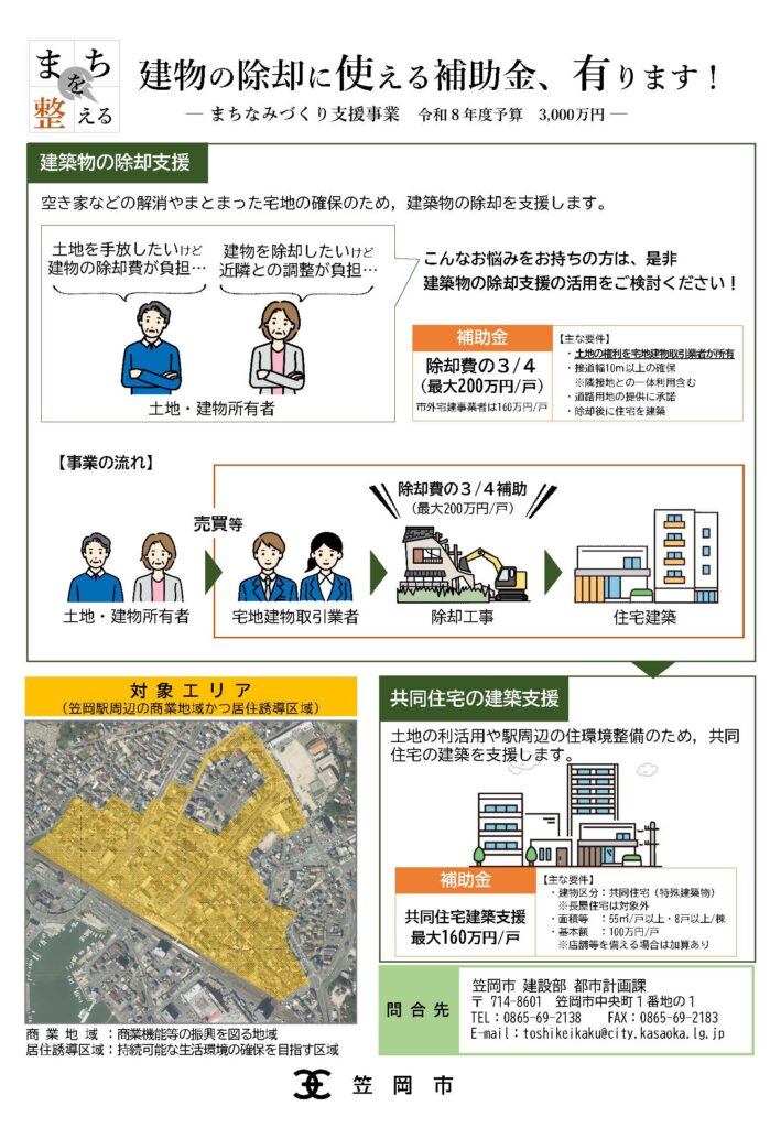 笠岡市令和8年度まちなみづくり支援事業補助金